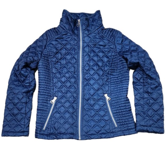 Marc New York Andrew Marc Navy Quilted Puff Jacket Zipper Pockets XS - Picture 2 of 12